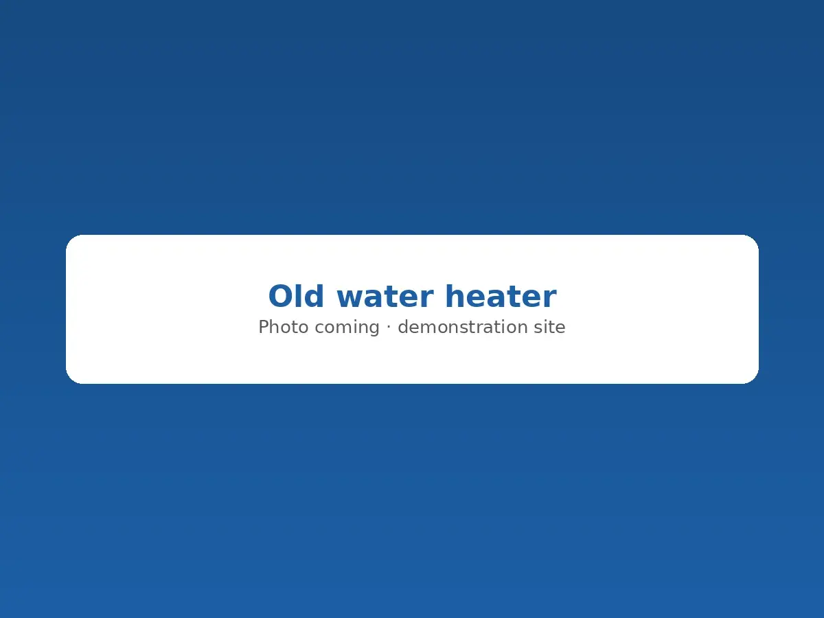 Rusted, leaking water heater before replacement